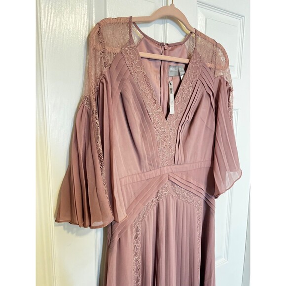 Asos Dress Womens Sz 6 UK 10 Pink Blush Dusty Rose Lace Lined TALL - Picture 6 of 16
